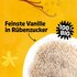 Organic vanilla sugar with text "finest vanilla in beet sugar" and "100% organic"