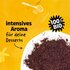 Ground vanilla powder on light background, text: "Intense aroma for your desserts", "100% organic"