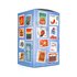 Side view of the spice advent calendar with colorful stamp-style Christmas illustrations