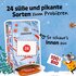 Opened spice advent calendar with text "24 sweet and savory varieties to try" and "100% organic"