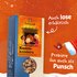 Packaging of Kaminknistern tea with viewing window, text: "Also available loose – Try it as a punch, too"