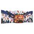 Fully opened tea advent calendar with illustrated scene