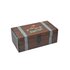 Photo of the Bengelchen collecting box. It looks like a treasure box and on it you can see the Sonnentor Bengelchen.