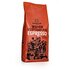 Photo of a giant-size pack espresso coffee. On the red package you can see a city.